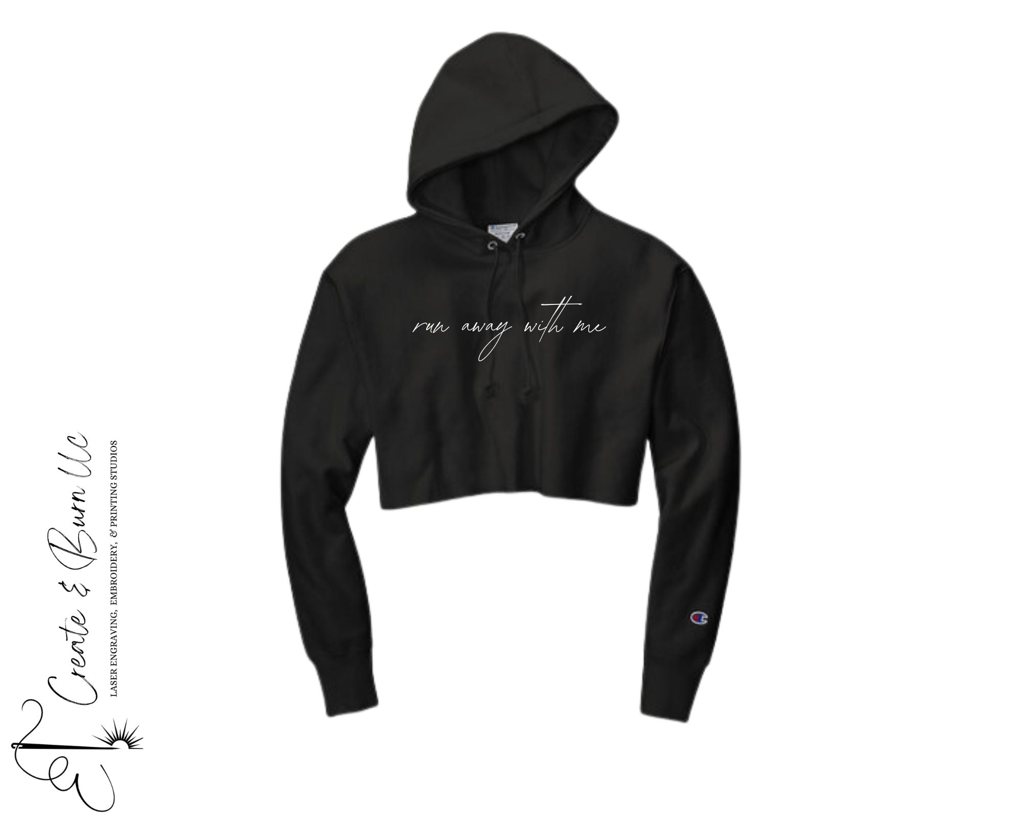 Champion  ®   Women's Reverse Weave  ®   Cropped Cut-Off Hooded Sweatshirt RW01W