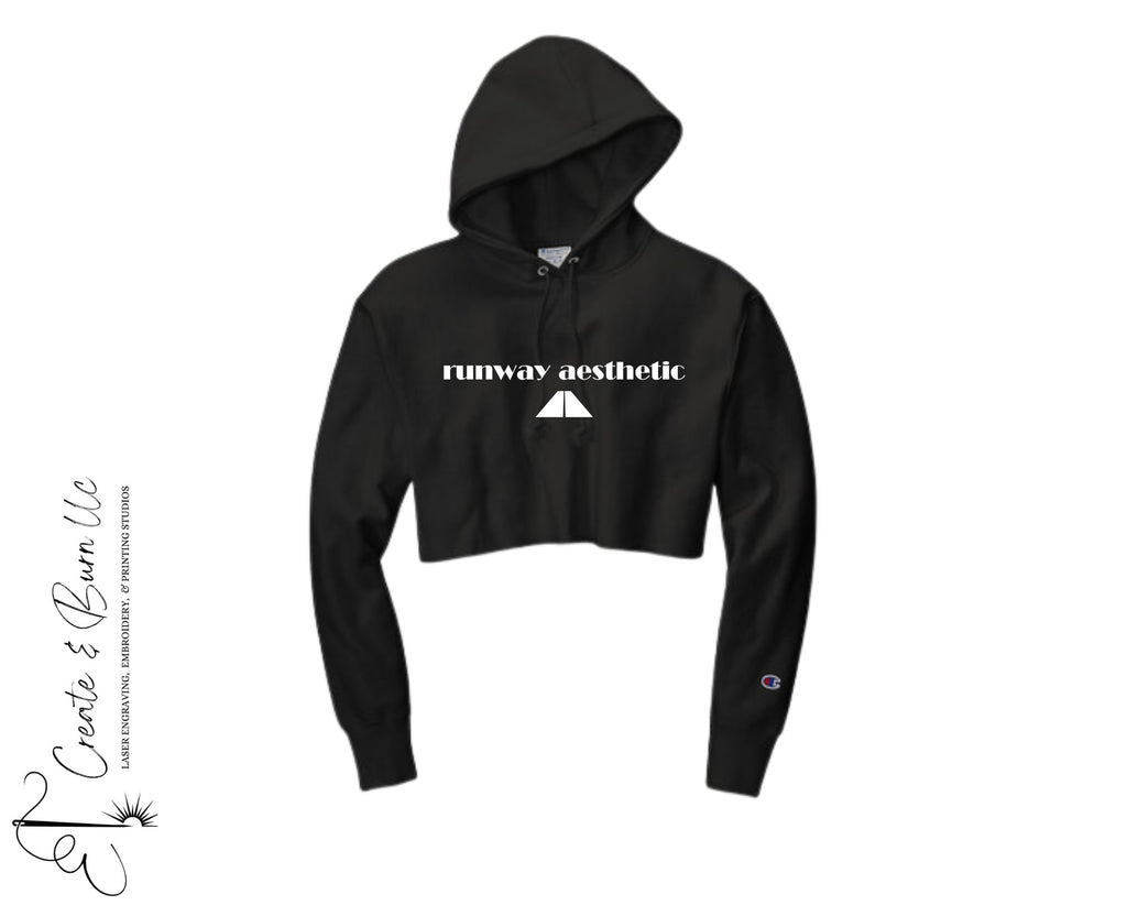 Runway Aesthetic - Champion  ®   Women's Reverse Weave  ®   Cropped Cut-Off Hooded Sweatshirt RW01W